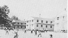 Softball game outside barracks